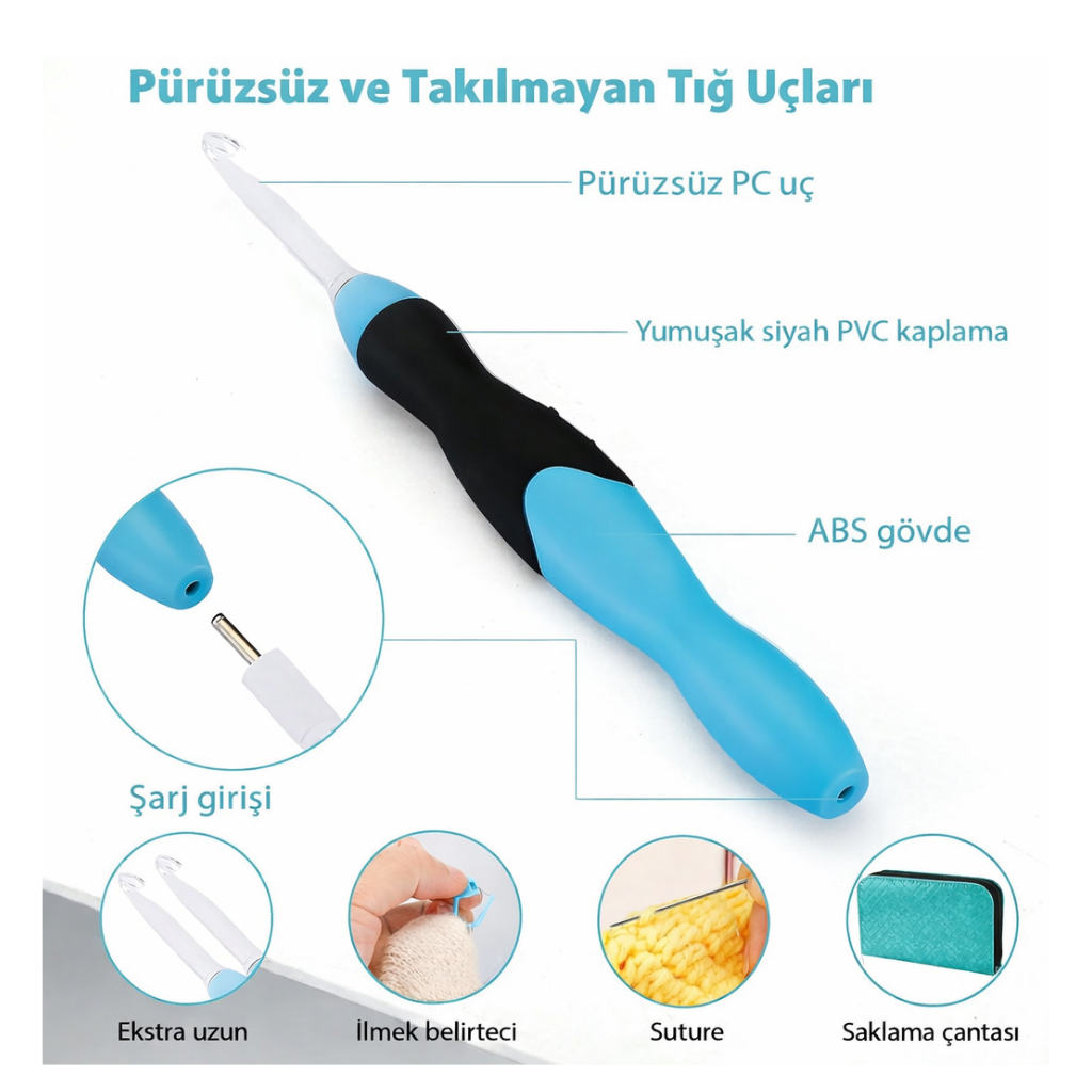 Profesyonel LED Işıklı Tığ Seti