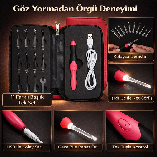 Profesyonel LED Işıklı Tığ Seti